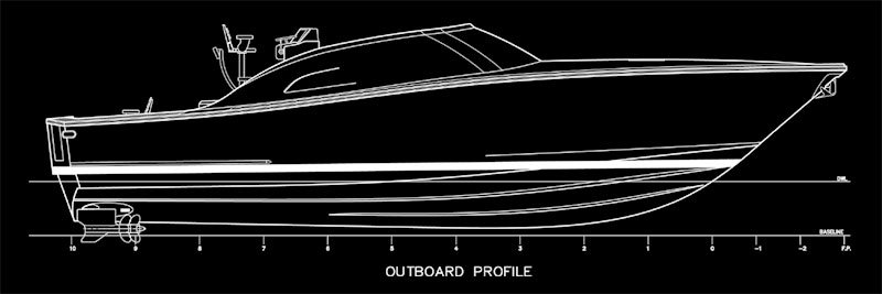 Lost River 44' Express - Outboard Profile